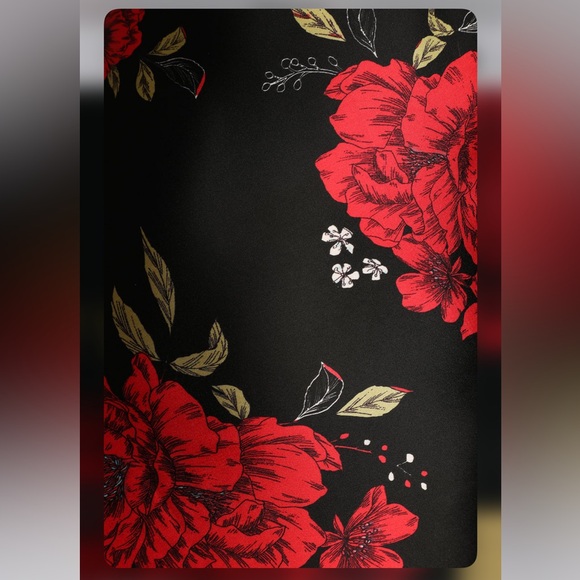 Extra Sultry Black Floral Print Satin Cowl Neck Maxi Dress - Picture 7 of 7